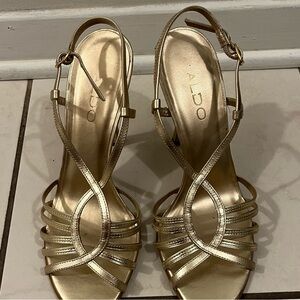 Vintage Aldo Gold Strappy Heels